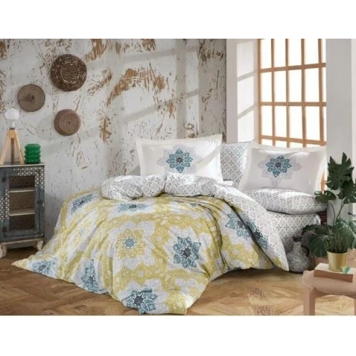 Kingsize Poplin Nevresim Amanda Sarı