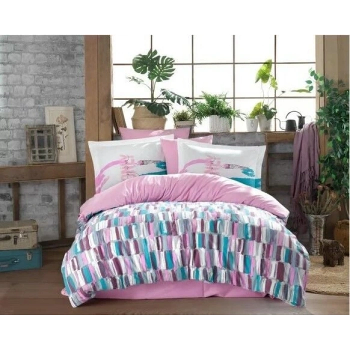 Kingsize Poplin Nevresim Mikado Pembe