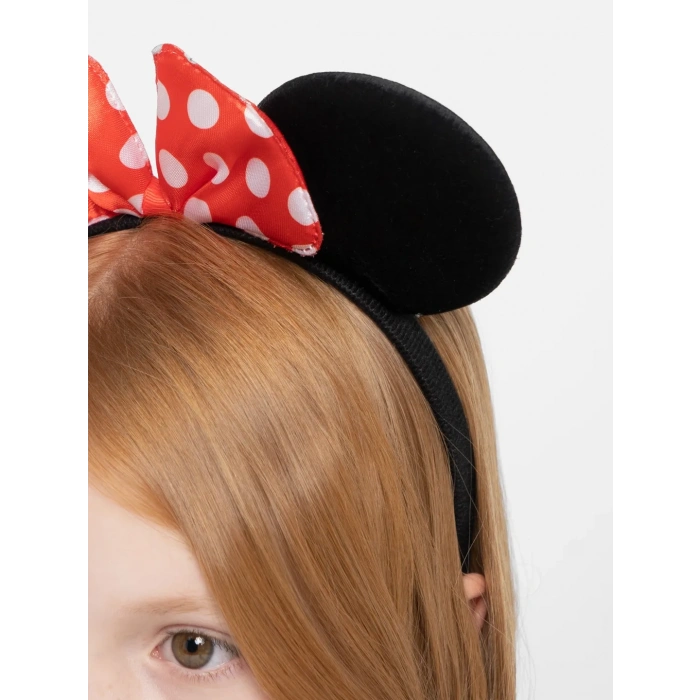 Kırmızı Fiyonklu Minnie Mouse Taç Fare Tacı Kafa Bandı