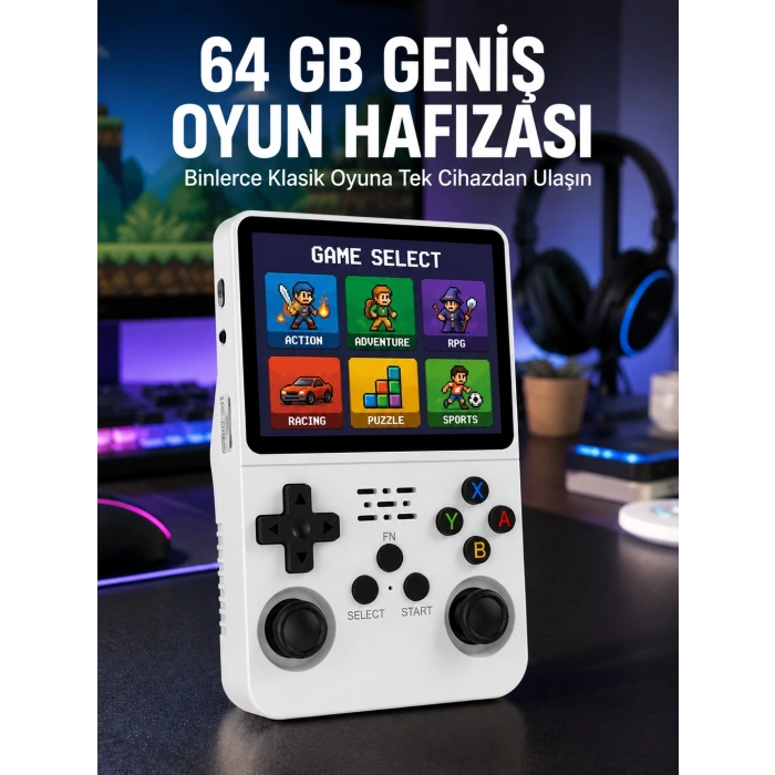 Klasik Oyun Konsolu 64 Bit İşlemci ve Çift Kart Girişi Özellikli Yeni Nesil