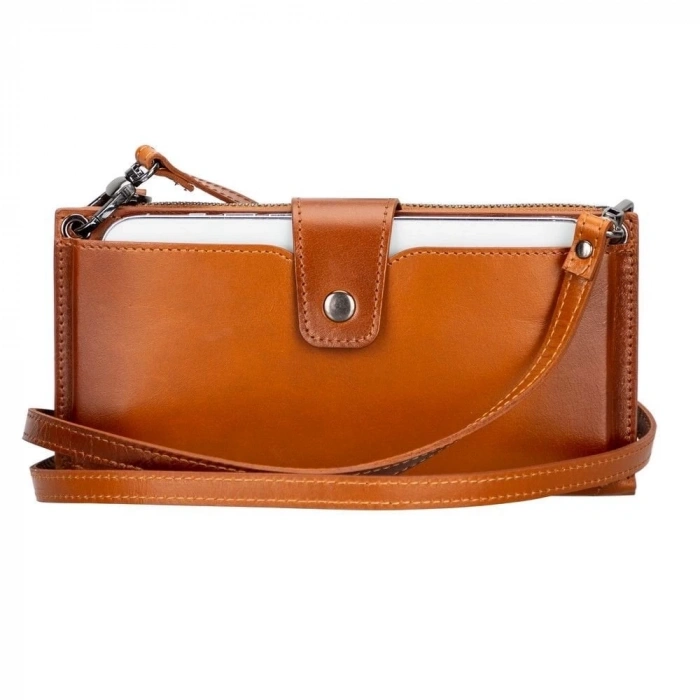 Lozan Strap 6.5 inch Uyumlu Deri Kartlıklı Kılıf RST2EF Taba