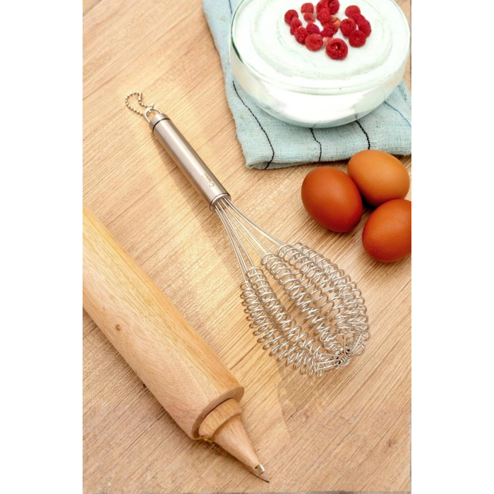 Lüks Örgülü Paslanmaz Çelik Çırpıcı & Profesyonel Hamur Ve Sos Karıştırıcı (32 cm)