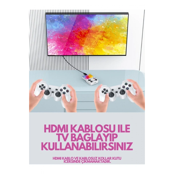 M21 64GB IPS HDMİ TV 20000+ Oyunlu Retro Arcade Atari PSP/PS1/Fıfa Gta Mario Games Oyun Konsolu