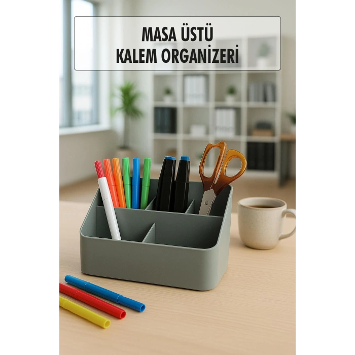 Masaüstü Kalem & Düzenleyici Kalemlik Gri