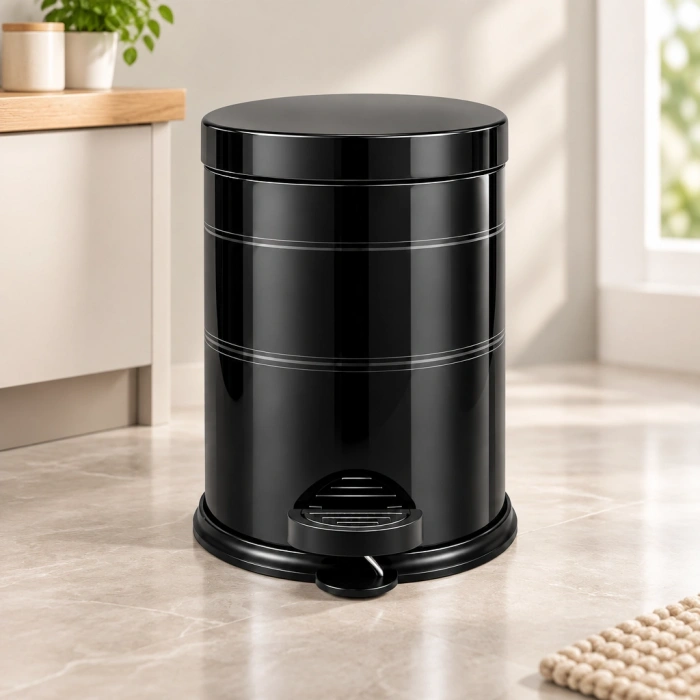 Mikro 5 L Siyah Pedallı Çöp Kovası