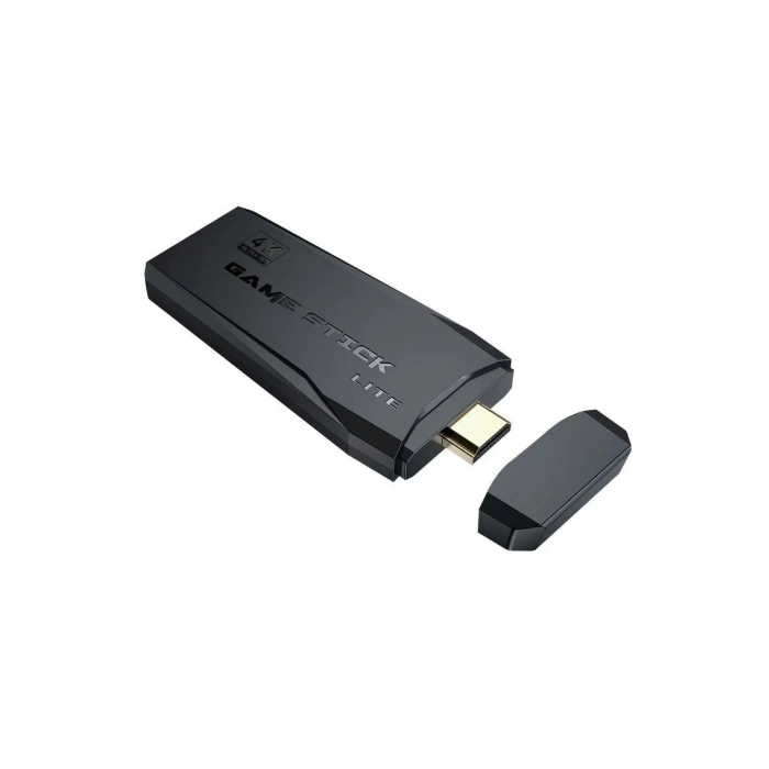 Mini HDMI 4K Kablosuz Oyun Konsolu, 64GB Dahili Hafızalı ve Çift Kollu Siyah Tasarım