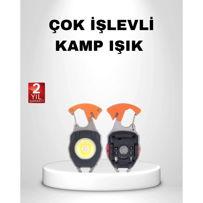 Mini LED Anahtarlık Fener – Şişe Açacağı, Tornavida, Düdük ve USB Şarj Özellikli