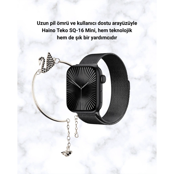 Mini Series 10 Akıllı Saat | 3 Kordon + Bileklik Hediyeli, Tüm Telefonlarla Uyumlu