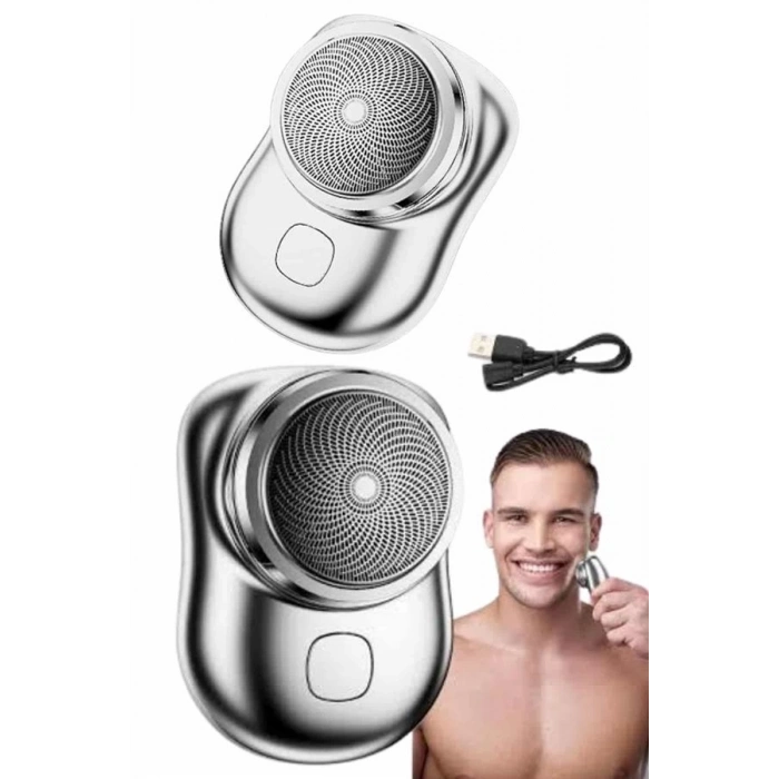 Mini Sıfır Sakal Yanak Tıraş Makinesi USB Şarjlı Sıfır Sakal Taşınabilir Korumalı