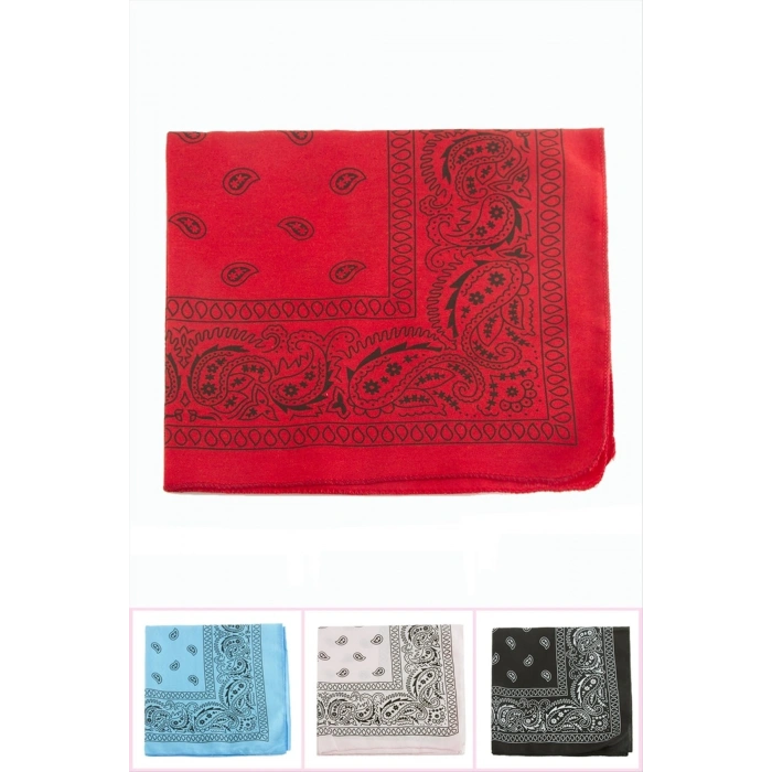 Oval Desenli Keten Bandana 50*50