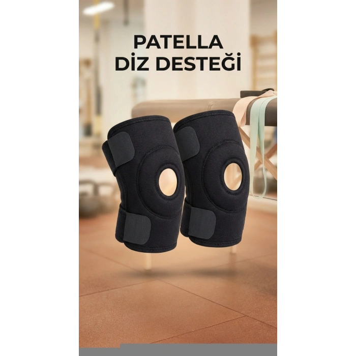 Patella Destekli İkili Diz Korsesi Çapraz Bağ Destek Spor Kullanımı