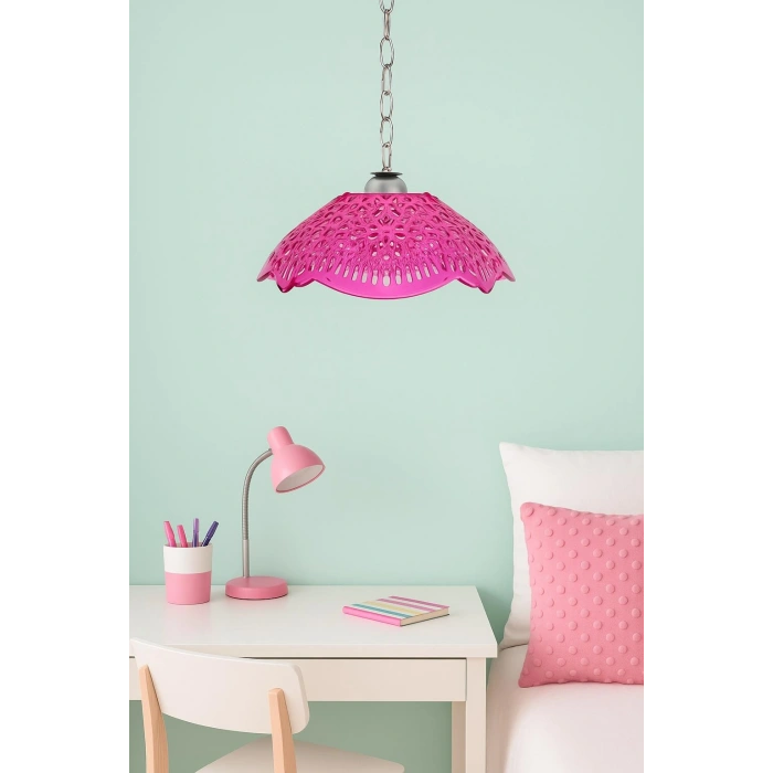 Pembe Akrilik Avize Modern Dekoratif Aydınlatma 35x35x12 cm