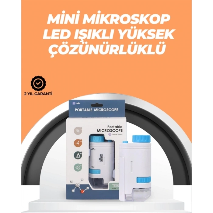 Portatif El Mikroskop – LED Işıklı, Aynı Anda Net Odaklama