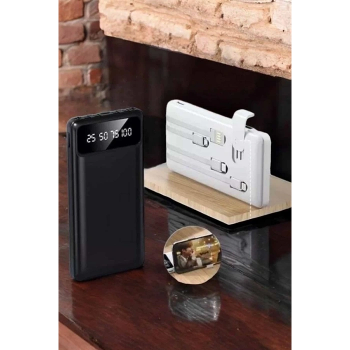 Powerbank 20.000 Mah Dijital Göstergeli LCD Ekran Uzun Pil Ömrü