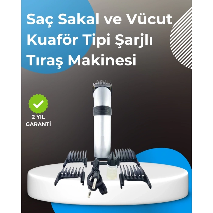 Profesyonel Saç ve Sakal Tıraş Makinesi – Tam Aksesuar Setli