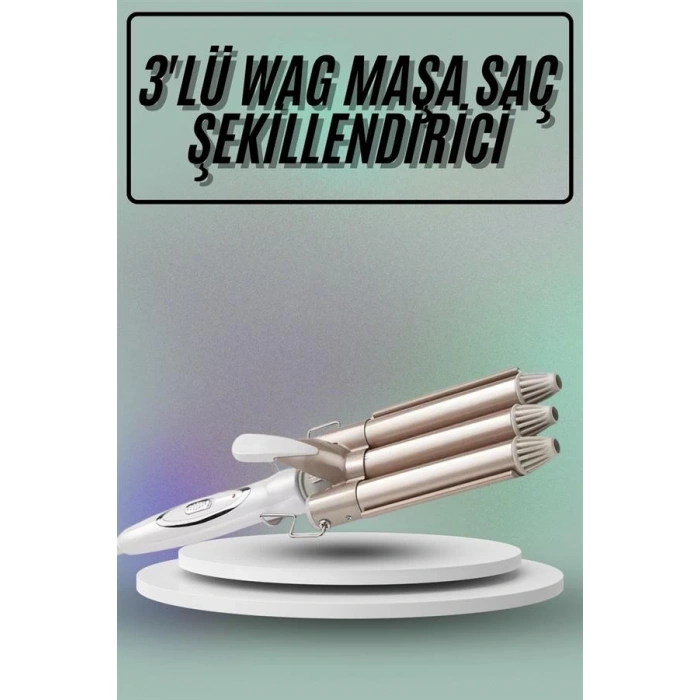 Saç Şekillendirici Wag Maşa Üçlü Yüksek Isı Ayarlı Seramik Kaplama