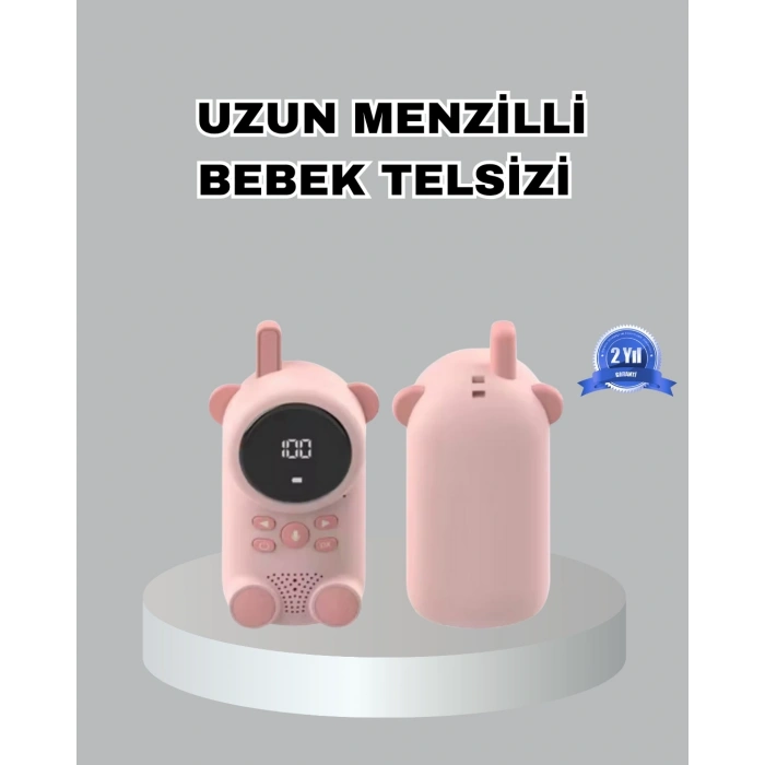 Şarjlı Bebek Telsizi Uzun Mesafe 22 Kanal LCD Ekran VOX Modu 400 mAh