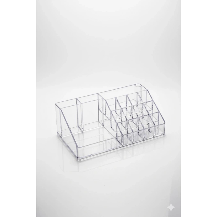 Şeffaf Akrilik Banyo Kozmetik Düzenleyici Organizer 13x22x8 cm