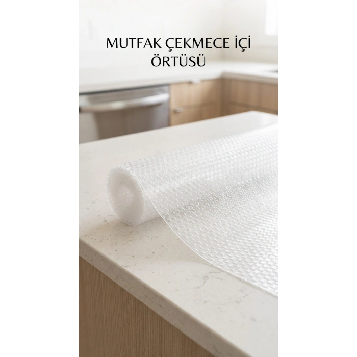Şeffaf Pvc Raf Kaydırmaz Dolap İçi Çekmece Örtüsü 45x300 cm Koruyucu