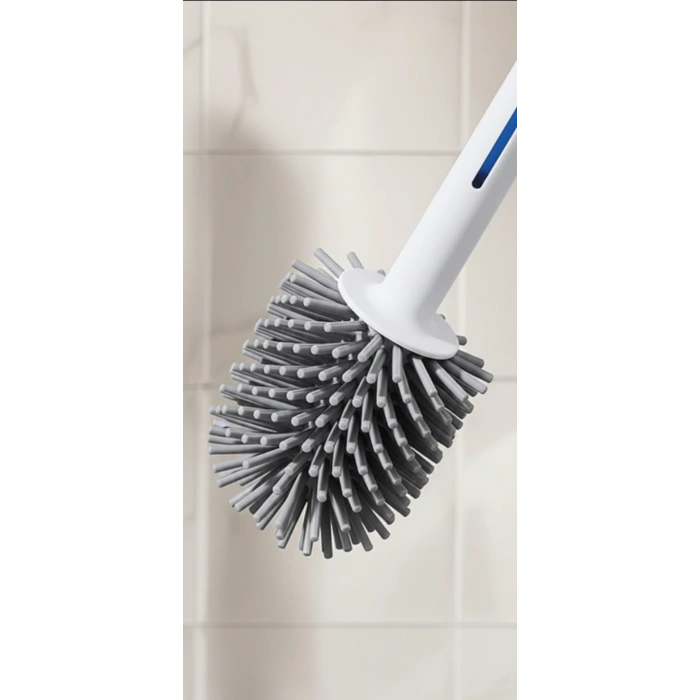 Silikon Deterjan Hazneli Esnek Tuvalet Fırçası - Banyo Temizliği İçin