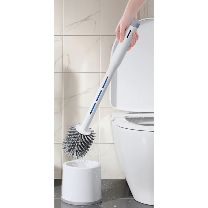 Silikon Deterjan Hazneli Esnek Tuvalet Fırçası Banyo Temizlik Ürünü