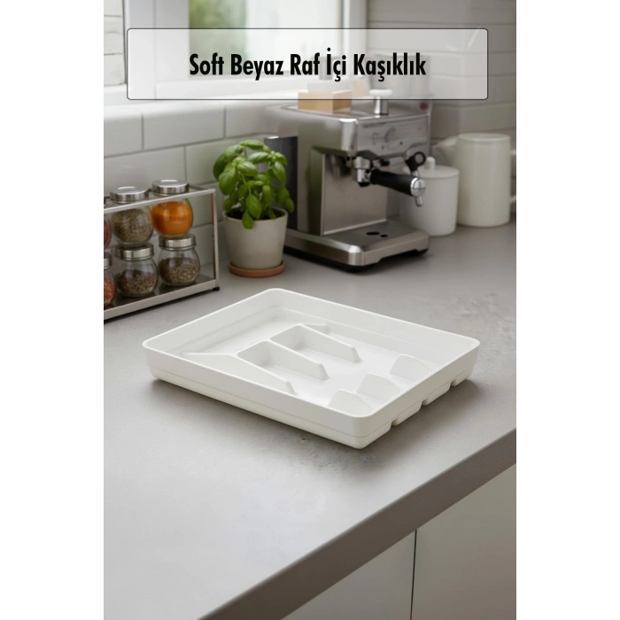 Soft Beyaz Akrilik Raf İçi Kaşıklık 26,5×34,5×4,5 cm