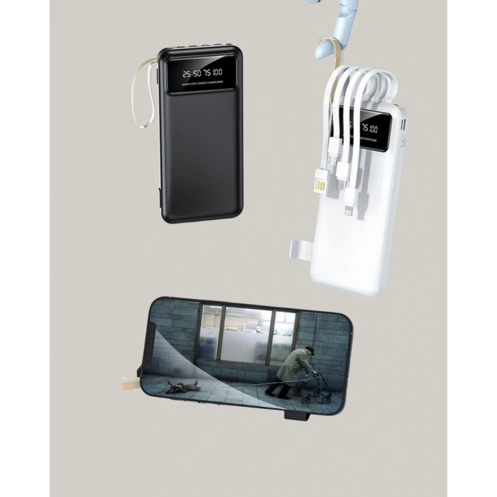 Taşınabilir 20.000 mAh Hızlı Şarj Powerbank 4 Çıkışlı
