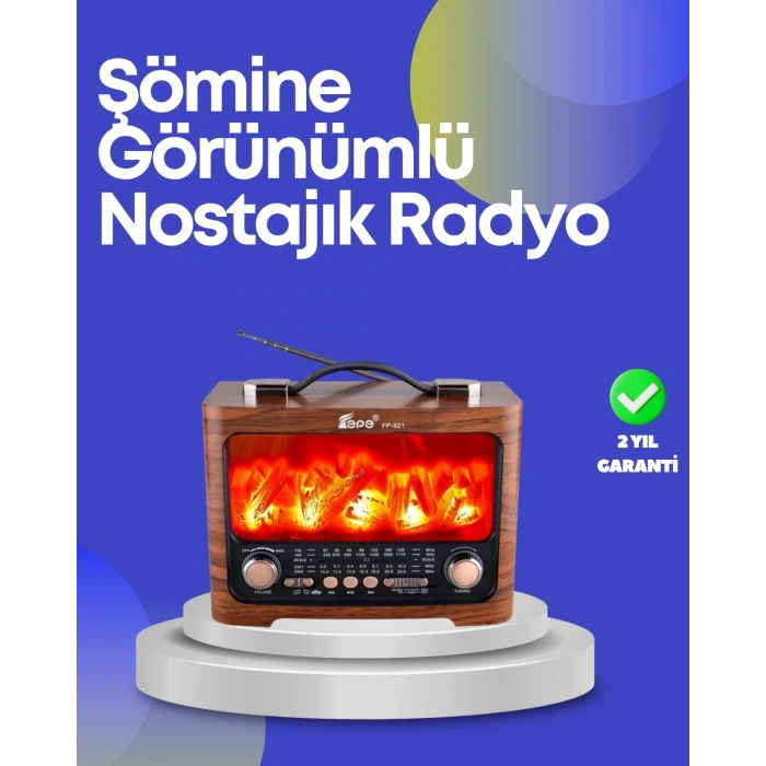 Taşınabilir Kamp Hoparlörü – Solar Şarjlı, Şömine Efektli, 7W Güçlü Ses