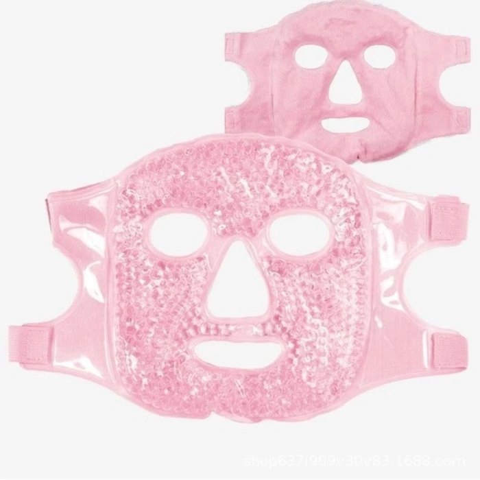 Terapi Jel Yüz Maskesi Soğuk Ve Sıcak Boncuklu Ayarlanabilir Maske (Pembe)