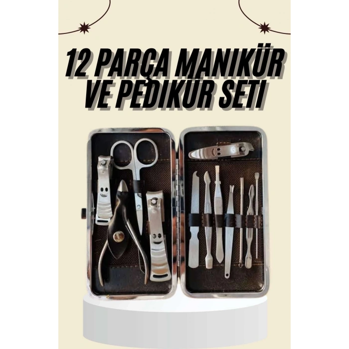 Tırnak Bakımı Tırnak Makası Profesyonel 12 Parça El Ayak Manikür Pedikür Seti