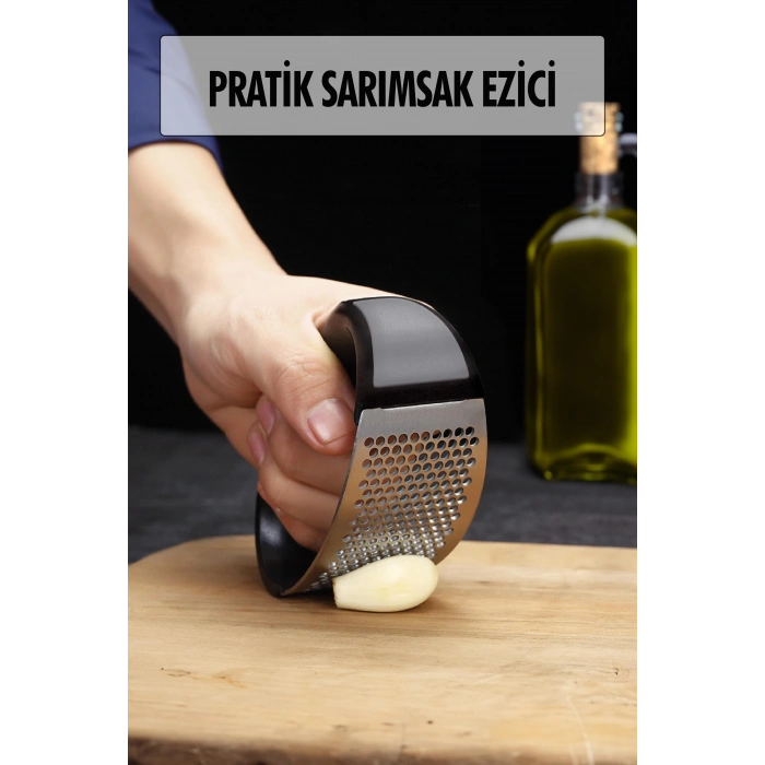 Tutma Kollu Paslanmaz Çelik Sarımsak Ezici Doğrayıcı