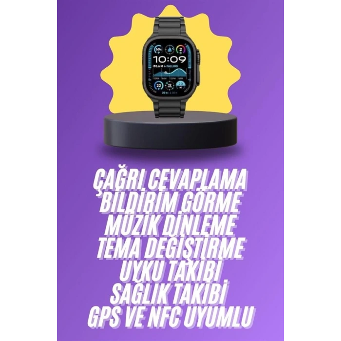 Ultra 3 Kordonlu Amoled Ekran Akıllı Saat Çok Fonksiyonlu Uyku ve Sağlık Takibi