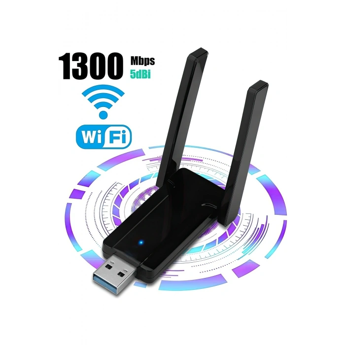 USB 3.0 Bağlantılı Çift Antenli Kablosuz AC Wi-Fi Adaptörü ile Hızlı Ağ Bağlantısı
