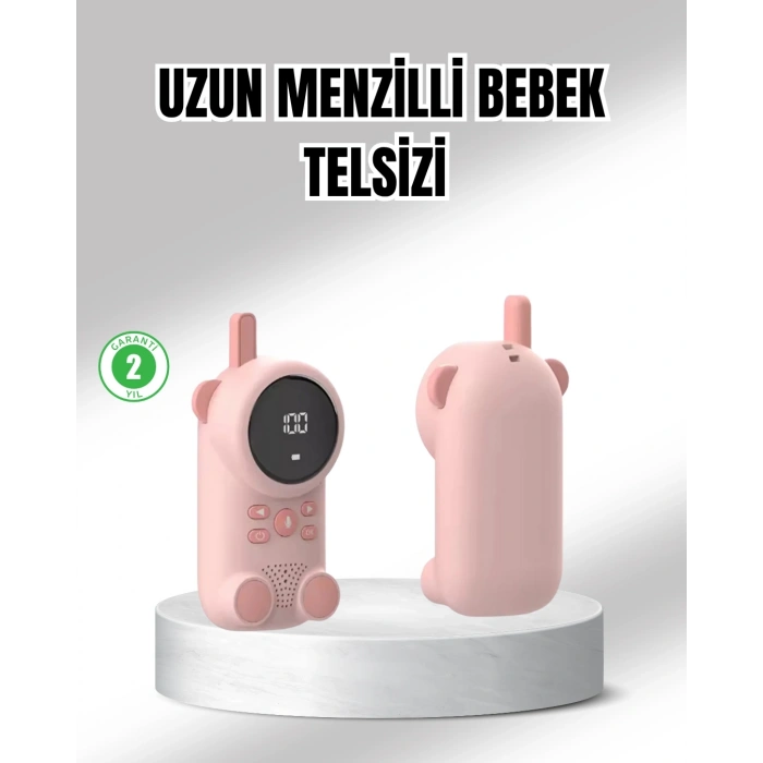 Uzun Menzilli Bebek Telsizi 1-3 Km Çekim 22 Kanal LCD Ekran VOX Şarjlı