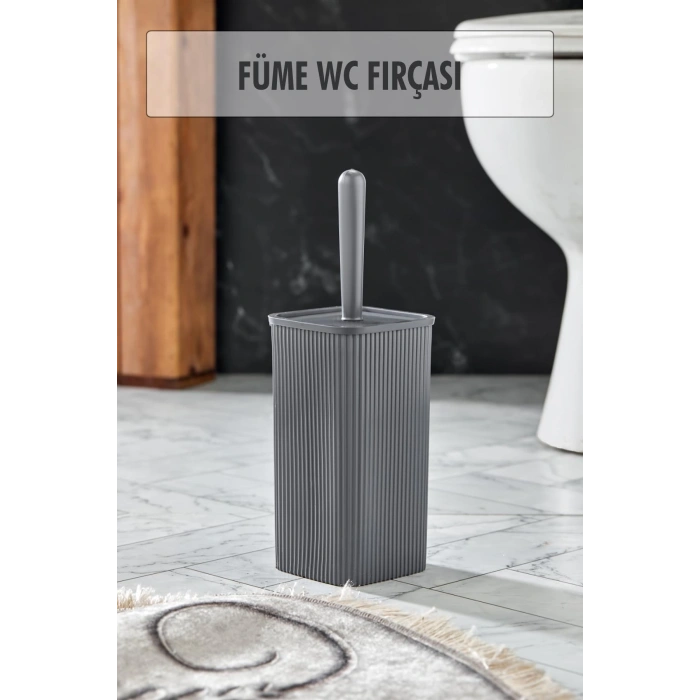 WC Fırçası & Tuvalet Fırçası Füme 2 Parça