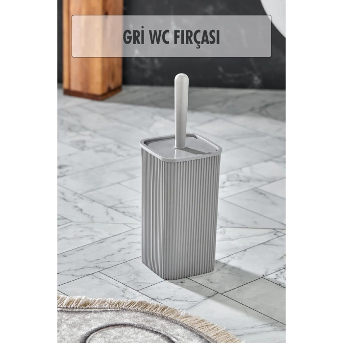 WC Fırçası & Tuvalet Fırçası Gri 2 Parça