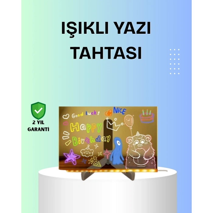 Yaratıcı Çizim ve Mesajlar İçin LED Işıklı Renkli Tahta