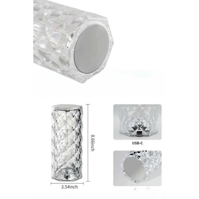 Yeni Nesil Modern Kristal Masa ve Gece Lambası Dokunmatik Renk Değiştirebilen