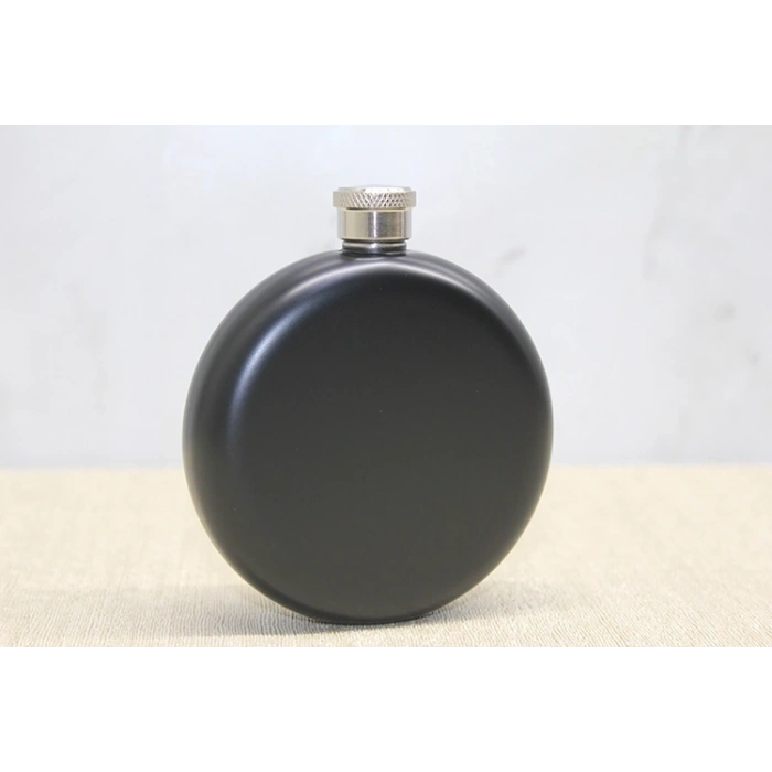 Yuvarlak Tekli Matara 5 Oz Siyah