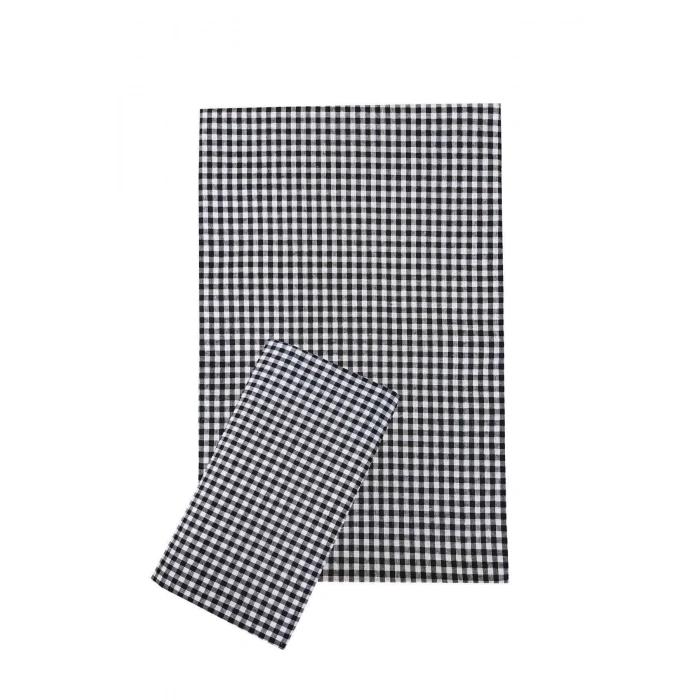 Zefir Desen Sofra Bezi Masa Örtüsü 170 x 170 Cm Siyah