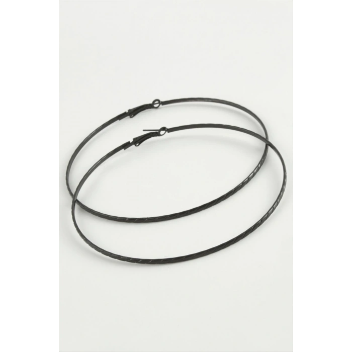 Zincir Desenli Metal Halka Küpe 8-9-10 cm