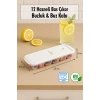 12 Hazneli Bas Çıkar Buzluk & Buz Kabı Mavi