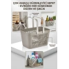 12li Gri Çok Amaçlı Kulplu Sepet Mutfak Banyo Organizer Ekonomik Set