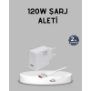 120W Süper Hızlı Şarj Adaptörü – Type-C Kablo Dahil, Yüksek Voltaj Korumalı