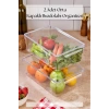 2 Li Kapaklı Buzdolabı Organizeri & Buzdolabı Düzenleyici 4,5 lt