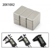 20×10×2 mm N35 Neodyum Mıknatıs – Köşeli, Nikel Kaplama (50’li Set)