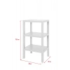 3 Katlı Beyaz Raf Kitaplık & Banyo Düzenleyicisi 73,5 cm