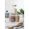 3 Lü Set Bambu Kapaklı Cam Kavanoz & Erzak Saklama Kabı 800 ml Orta  Boy ( Vakum Kapak )