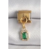 316L Çelik Gold Renk Sallantı Kare Yeşil Zirkon Taşlı Nomination Charm