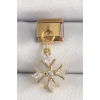 316L Çelik Gold Renk Sallantı Zirkon Taşlı Kar Tanesi Model Nomination Charm